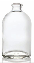 200 ml injectieflacon, helder, type 3 geblazen glas